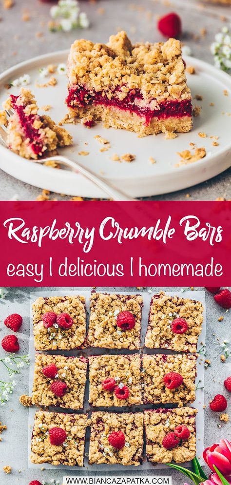 Vegan Crumb Bars, Vegan Berry Crumble Bars, Berry Oat Bars, Berry Crumble Cake, Blueberry Sour Cream Cake, Bars With Oatmeal, Fresh Raspberry Recipes, Oatmeal Crumble Bars, Apple Crumb Bars