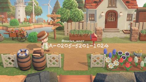 Acnh Simple Entrance Ideas, Animal Crossing Simple Island, Acnh Springcore Codes, Acnh Normcore, Coastal Acnh, Farm Acnh, Acnh Towncore, Acnh Simple, Acnh Inspo