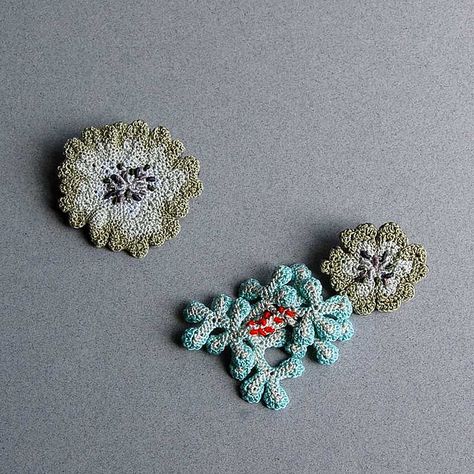 Crochet Lichen, Crustose Lichen, Fruticose Lichen, Tree Lichen, Lichen Textiles, Crochet Plant, Fiber Jewelry, Fabric Yarn, Tree Bark