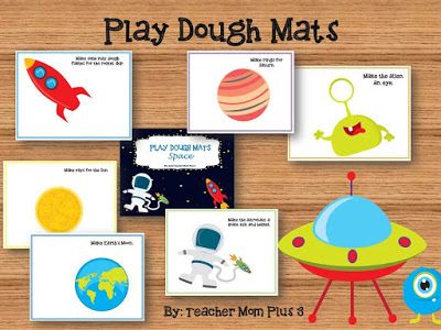 Playdough Mats FREEBIE Space Playdough Mats, Playdough Trays, Space Playdough, Laminating Ideas, Space Activities Preschool, Toddler Stem, Space Activities For Kids, Space Preschool, Kindergarten Units