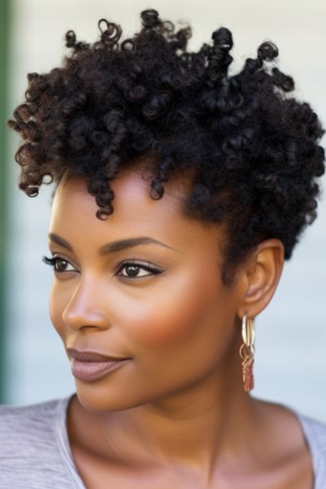 For women with short hair the tapered cut with two strand twists is an excellent natural hairstyle. It’s easy to maintain and highlights your features. Click here to check out more stunning short hairstyles for black women. Cornrow Mohawk, Short Crochet Braids, Tapered Afro, Taper Cut, Natural Hair Haircuts, Women With Short Hair, Short Hairstyles For Black Women, Natural Hair Stylists, Two Strand Twists