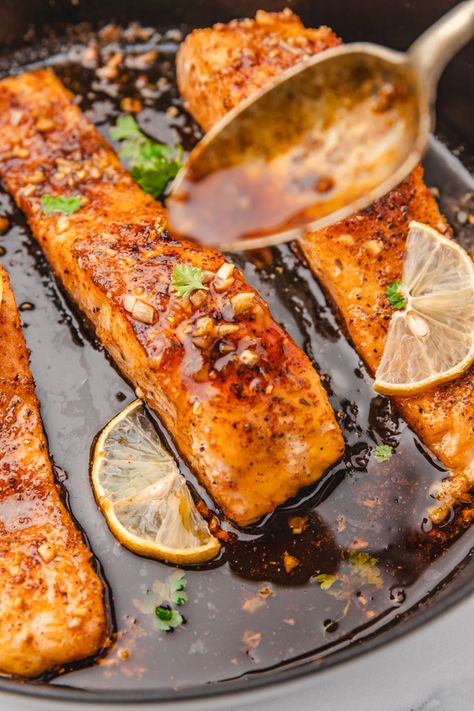 Honey Cajun Salmon, Cajun Butter Recipe, Cajun Butter Salmon, Honey Garlic Butter Salmon, Garlic Butter Honey Mustard Salmon, Honey Butter Glazed Garlic Salmon, Honey Butter Salmon, Cajun Honey Butter Salmon, Quick Seafood Recipes