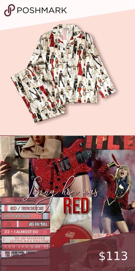 New without Tags Taylor Swift Red Era Pajamas Size Small Taylor Swift Red Era Outfits Plus Size, Taylor Swift Red Era Outfits, Red Era Outfits, Taylor Swift Red Era, Era Outfits, Red Era, Taylor Swift Red, Taylor Swift, Swift