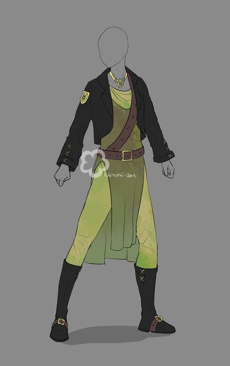 Adventurer Outfit, Villain Izuku, Fire Mage, Ranger Costume, Art Outfits, Maid Outfit, Dress Drawing, Green Forest, Fashion Design Drawings