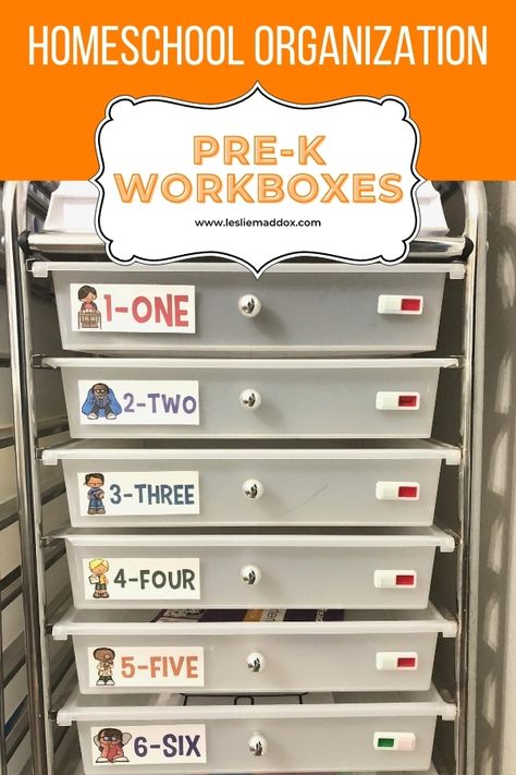 Homeschool organization tip - get ideas for how to set up a  homeschool preschool. Workboxes Homeschool, Homeschool Workboxes, Workbox System, Hooked On Phonics, Spelling Lessons, Phonics Books, Creative Organization, How To Start Homeschooling, Motor Skills Activities