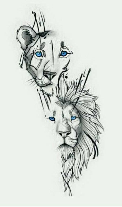 Female Small Tattoos, Tatoos Woman Chest, Small Tattoos Inspiration, Couples Lion Tattoo, Upper Chest Tattoo Female, Upper Chest Tattoo, Lion And Lioness Tattoo, Berg Tattoo, Geometric Lion Tattoo