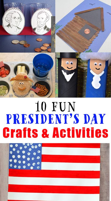 10 President's Day Crafts & Activities for Kids - Happy Toddler Playtime Presidents Day Art For Toddlers, Presidents Day Art Projects For Kids, Presidents Day Activities For Toddlers, Presidents Day Crafts For Kids Preschool, Preschool Presidents Day Crafts, Presidents Day Crafts For Toddlers, Presidents Day Preschool, Presidents Day Crafts For Preschoolers, Presidents Day Crafts For Kids