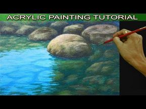 Rocks Under Water, Underwater Rocks, Oil Painting Tutorial, Acrylic Painting Lessons, Acrylic Painting Tips, Landscape Paintings Acrylic, Paint Rock, Acrylic Painting Tutorials, 수채화 그림