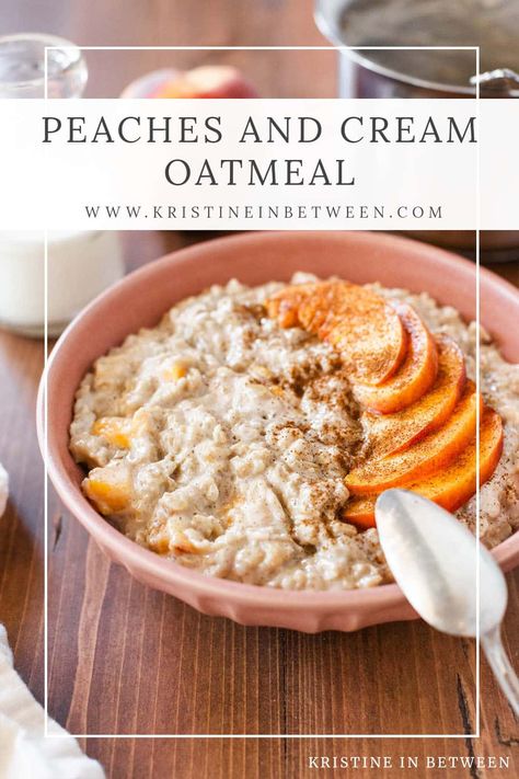 You'll love the comforting flavors of this peaches and cream oatmeal. It combines hearty rolled oats, juicy fresh peaches, and creamy Greek yogurt for a delicious and nourishing breakfast. Topped with sliced peaches, chopped nuts, or a dash of cinnamon, it's the perfect start to your day. Peaches And Cream Oatmeal, Greek Yogurt Oatmeal, Nourishing Breakfast, Crescent Roll Breakfast Recipes, Peach Oatmeal, Easy Oatmeal Recipes, Weekend Brunch Recipes, Sliced Peaches, Savory Recipe