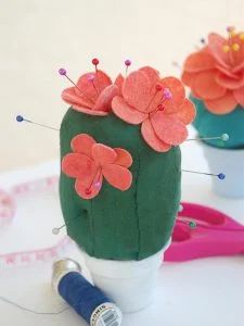 43+ Free Pin Cushion Patterns | Guide Patterns Make A Cactus, Cactus Pincushion, Sewing Desk, Pin Cushions Patterns, Frog Pins, Pink Icing, Small Cushions, Sewing Space, Diy Pins