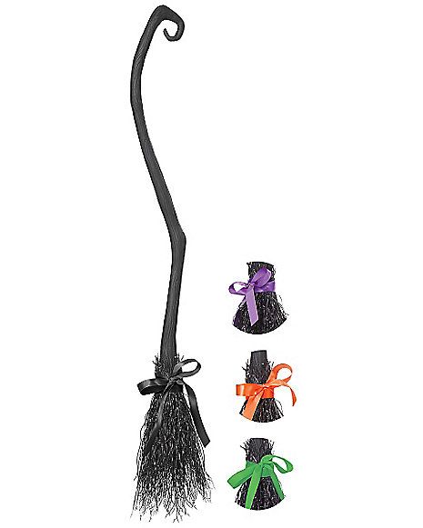 http://www.spirithalloween.com/product/costume-accessories/weapons-armor/staffs-brooms/witch-broom-with-colored-bows/pc/3808/c/973/sc/3286/64481.uts?thumbnailIndex=2 Halloween Witch Brooms, Apple Costume, Witch Props, Witches Broomsticks, Witch Wand, California Costumes, Witch Costumes, Black Witch, Witch Broom