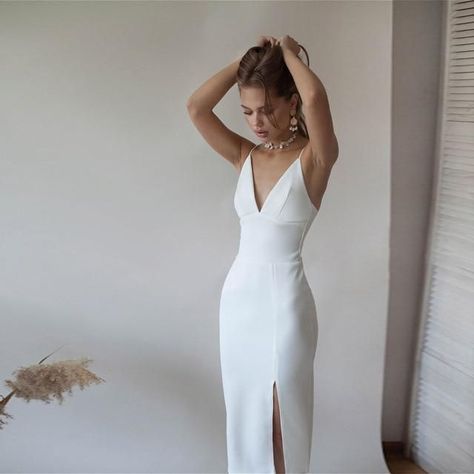 White Party Dress, Black White Parties, Party Dress For Women, Backless Midi Dress, Summer Bodycon Dress, Dress Women Elegant, White Dress Party, White Party, Slim Dresses