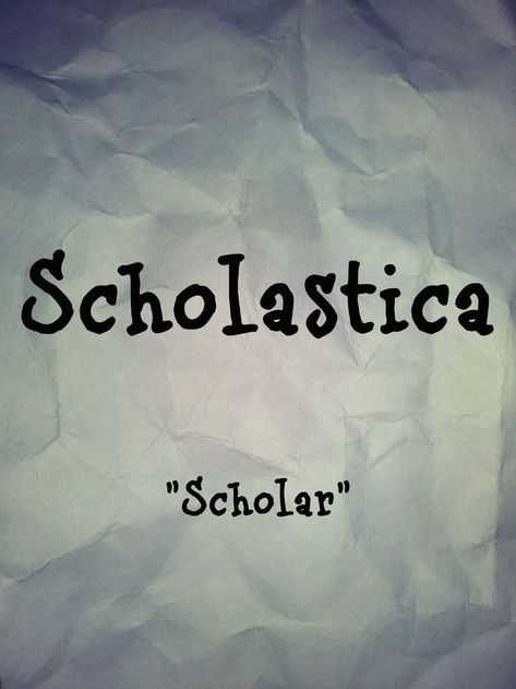 Name: Scholastica. Meaning: "Scholar". Gender: Female. Name found in “Historical Names” by Elbie Atler. Credit to sarahs-history-place.blogspot.com. Sorcerer Names, Historical Names, Fantasy Names, Name Inspiration, Shield Maiden, Writing Inspiration Prompts, Fantasy Places, Place Names, Character Names