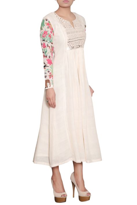 Jungle Embroidery, Purvi Doshi, Parsi Embroidery, Silk Kurti Designs, Silk Kurti, Buy Mirror, Indo Western Dress, Indian Dresses Traditional, White Mirror