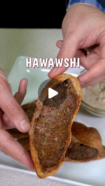 Muhammed Elgammal on Instagram‎: "🇪🇬 Egyptian Hawawshi Recipe | حواوشي 

🇪🇬 What Egyptian food do you want ME to make next? 
🥩 Follow my socials for more lahma. 
🛒 Shop my storefront. 
🔗 Link is in my bio. 
🙏 Thank you. 
🤲 Yallah, Bismillah. 

Ingredients: 
• 2 oz. fresh parsley 
• 1 yellow onion 
• 1 green bell pepper 
• 6 garlic cloves 
• 2 lb.80% lean ground beef 
• allspice 
• paprika 
• ground coriander 
•  ground cumin
• sea salt
•  black pepper
• 3 pita breads (with pockets) 

  #hawawshi #burger #ramadan #ramadanmubarak #ramadankareem #ramadan2024 #egyptianfood #egypt #egyptian #egyptiancuisine #egyptianculture #egyptianfoodrecipe #egyptianrecipe #egyptiantradition #arabic #arabicfood #middleeasternfood #lahma #bismillah #theegyptiancook"‎ Egyptian Hawawshi Recipe, Hawawshi Recipe, Egyptian Bread Recipe, Egyptian Breakfast, Egyptian Bread, Egyptian Food, Green Bell Pepper, Pita Bread, Green Bell Peppers