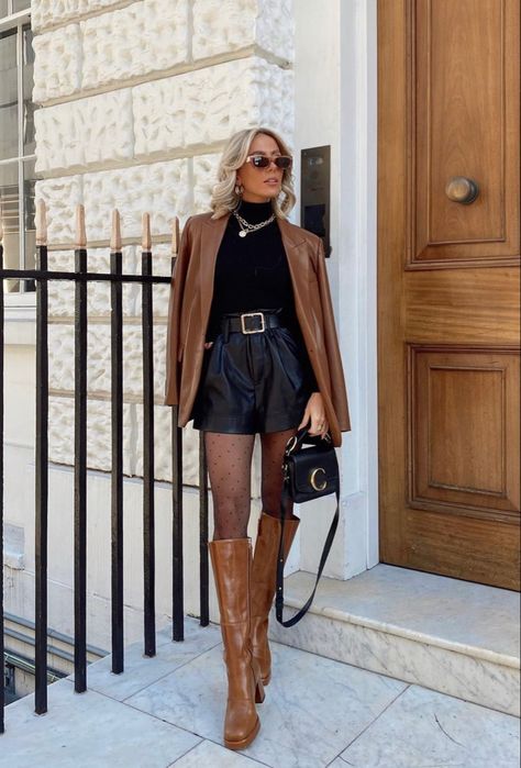 Boot Outfit Ideas, Shorts And Tights, Asos Boots, High Knee Boots, Autumn Street, Knee Boots Outfit, Outfit Pieces, Tights And Boots, Favorite Boots