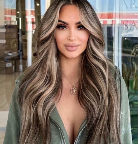 Mommy Makeover Hair Color, Blond Melir Hair Brown, Teddy Brown Hair With Highlights, Nice Brown Hair Color, Blended Money Piece Hair Brunette, Hispanic Blonde Hair, Top Blonde Bottom Brown Hair, Chocolate Hair With Blonde Highlights, Balayage Wedding Hair