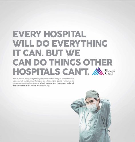 Healthcare Ads, Healthcare Advertising, Mount Sinai, Ads Of The World, Health System, Creative Ads, Print Ads, Layout Design, The Voice