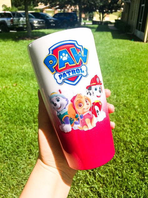 Paw Patrol Tumbler, Pink Paw Patrol, Kids Tumblers, Amazing World Of Gumball, Epoxy Tumbler, Pink Paws, Kids Tumbler, World Of Gumball, The Amazing World Of Gumball