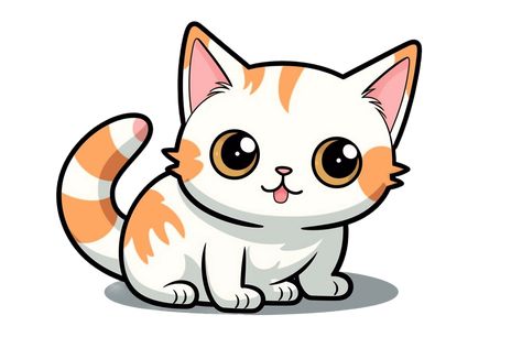 Cute Cartoon Kawaii Cat Sticker Clipart AI Generated Orange Cat Cartoon, Cute Cat Clipart, Cat Clip Art, Kitten Clipart, Sticker Clipart, Cartoon Kawaii, School Images, Cat Cartoon, Cat Clipart