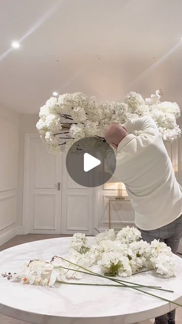 Rowen on Instagram: "Build a faux floral ceiling display with us!✨   SAVE this reel for some home DIY inspo🤍 We’ve used hydrangea and orchid stems to create this gorgeous installation!  We are so in love with the finished result!😍 Follow @rowenhomes for more dreamy interiors…" Ceiling Display, Floral Ceiling, Dreamy Interiors, Flower Ceiling, So In Love, Hydrangea, Orchids, Home Diy, In Love