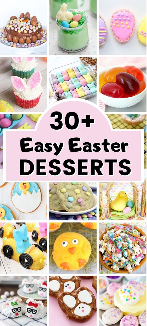 Easter Desserts Recipes Cookies, Easter Cakes Recipes, Good Easy Easter Dessert, Easter Kid Dessert, Dessert Recipes For Easter Simple, Easter M&m Desserts, Cute Easter Desserts, Easter Cupcakes Easy, Easter Cake Recipes