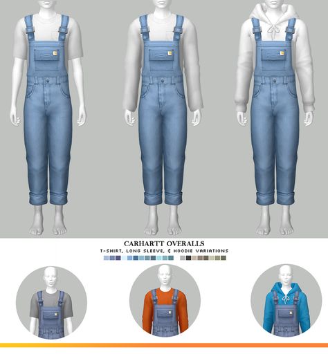 Overall Men, Male Sims, Masculine Clothing, Boys Overalls, Carhartt Overalls, Cottagecore Clothes, Sims 4 Game Mods, Farm Clothes, Sims 4 Expansions