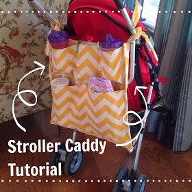 I modified this to make it not as long, but it was a great place to start! {KH} Stroller Accessories Diy, Stroller Caddy, Moldes Para Baby Shower, Diy Mom, Crochet Organizer, Organizer Diy, Easy Baby Blanket, Organizer Ideas, Baby Stroller Accessories