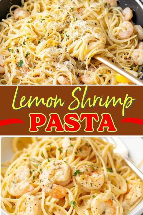 This creamy lemon shrimp pasta is a delightful, zesty dinner that's fast enough for a busy weeknight but elegant enough for a romantic dinner. Creamy Lemon Shrimp, Stovetop Recipes, Pasta Lemon, Lemon Shrimp Pasta, Pasta With Shrimp, Lemon Garlic Shrimp Pasta, Pasta Ideas, Crab Pasta, Pasta Skillet