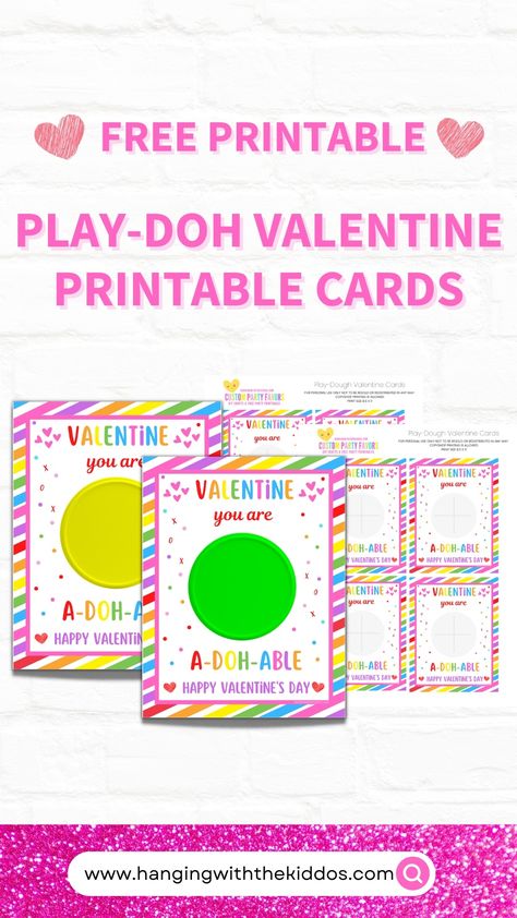 FREE Play Doh Valentine Printable Cards Play Doh Printables Free, Playdough Cards Free Printables, Play Dough Valentine Printable Free, Playdoh Valentine Free Printable, Play Doh Valentine Printable Free, Valentines Day Playdough, Play Doh Valentines, Valentine Printable Cards, Play Dough Valentine