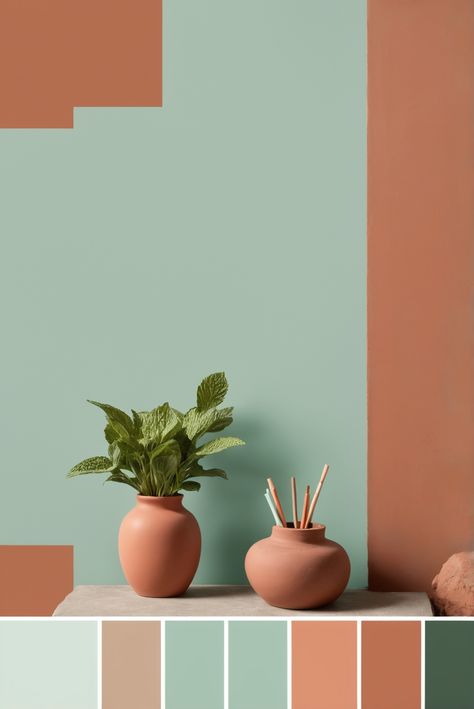 Discover the ultimate guide to achieving "a" in a few simple steps. Uncover the secrets to success in this must-read article. #ad     #Colortrend #wallpaint2024  #color2024  #DIYpainting  ##DIYhomedecor  #Fixhome Mint And Terracotta, David Witbeck, Color Palette Terracotta, Terracotta Living Room, Indoor Paint Colors, Terracotta House, Mint Green Bedroom, Aqua Color Palette, Peach Bedroom