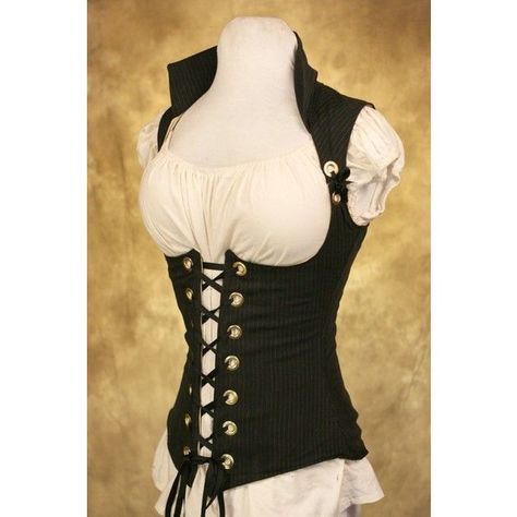 Blue Hooded Cloak Corset Sm ❤ liked on Polyvore featuring tops, corset tops and corsette tops Pirate Costume Diy, Damsel In This Dress, Black Pinstripe Suit, Mode Steampunk, Dress Pesta, Style Steampunk, Diy Vetement, Steampunk Costume, Steampunk Clothing