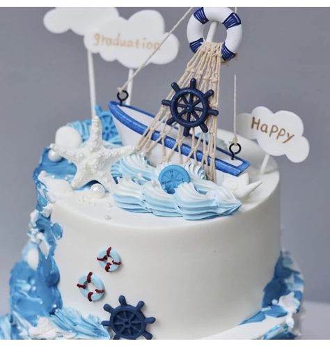 Nautical Theme, 1st Bday, A Boy, Fondant, Nautical, Fishing, Pastel, Pasta, Fish