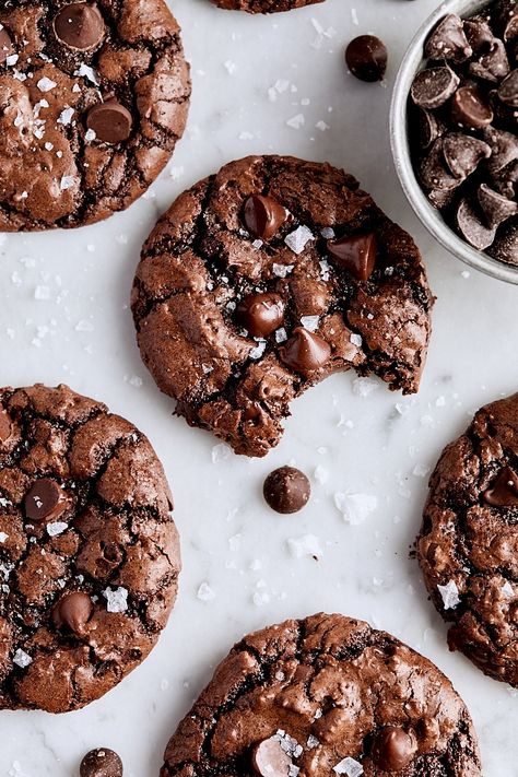 Hershey Double Chocolate Chip Cookies, Double Chocolate Cookies Recipes, Chewy Double Chocolate Cookies, Double Chocolate Oatmeal Cookies, Healthy Double Chocolate Cookies, Best Chocolate Chocolate Chip Cookies, Hershey Cocoa Powder Recipes, Great American Cookie Recipe, Hershey Chocolate Chip Cookies