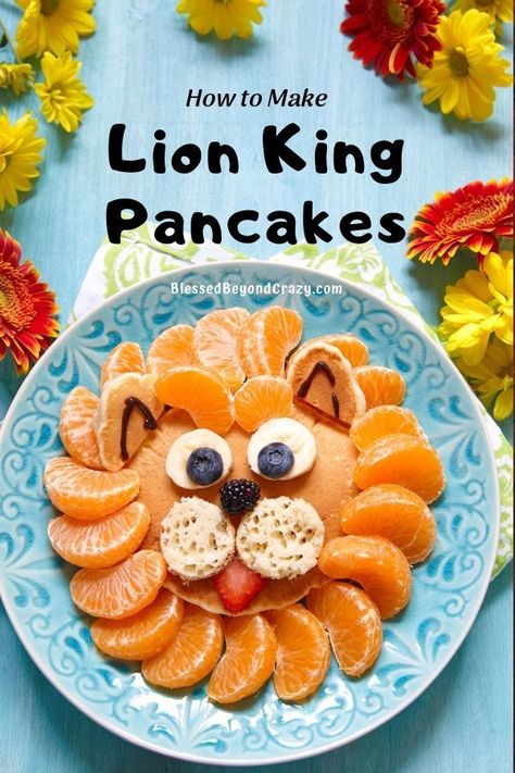 How to Make Lion King Pancakes #food #recipes #breakfast #lion #glutenfree #kids #cute #easy #funny Food Shapes For Kids, Lion Snacks, Preschool Breakfast, Safari Food, Animal Shaped Foods, Kids Pancakes, Funny Breakfast, Kids Veggies, Daniel And The Lions