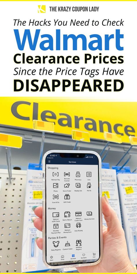 We hacked Walmart clearance with a few ways to find prices and often find out that's it's cheaper than we thought! Ever shop Walmart clearance only to find the majority of items don’t have tags on them? Worse yet, they’ve taken out most of their in-store scanners, making it almost impossible to determine what’s really on clearance. Don’t panic, ’cause The Krazy Coupon Lady has the Walmart shopping tips and hacks you need to know! Walmart Hack, Product Testing Sites, Walmart Clearance, Reselling Business, Scanner App, Store Hacks, Product Testing, Walmart Deals, Photo Store