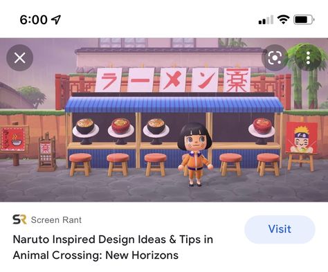 Acnh Naruto Design, Naruto Animal Crossing, Acnh Tokyo, Acnh Dresses, Ichiraku Ramen, Naruto Painting, Edit Capcut, Ios Ideas, Acnh Designs