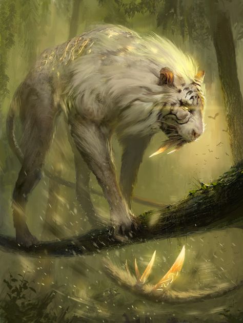 Magic Tiger Fantasy Art, Mythical Tiger Fantasy Art, Fantasy Tiger Art, Fantasy Lion Art, Magical Creatures Art, Fantasy Beast Art, Mythical Tiger, Lion Creature, Mystical Tiger