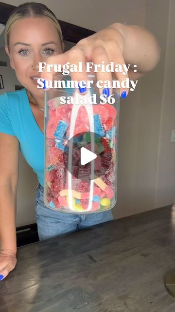 Janelle Rohner on Instagram: "Frugal Friday a candy salad for $6 and everything from dollar tree. We love to keep a jar of this around the house and it also makes a great gift. #frugalliving #frugalmom #candy #candysalad #dollartree #teachergiftideas" Candy Salad, Frugal Mom, Salad In A Jar, Frugal Living, Candy Jars, Dollar Tree, Our Love, Candy, Great Gifts