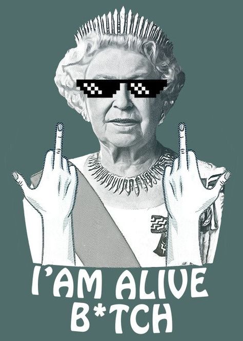 Queen Elizabeth II MEME Queen Elizabeth Funny, High Jokes, Sinchan Cartoon, Small Forearm Tattoos, Queen Poster, Art Jokes, Elisabeth Ii, I Am Alive, Raccoon Funny