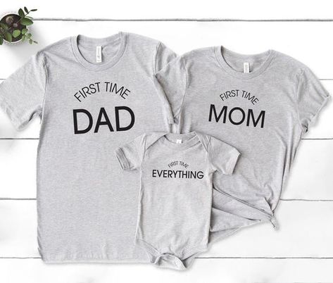 First Time Mom And Dad T-Shirts, Matching Family T-Shirt, New Mother And Father Shirt, Parent T-Shirts, Newborn Baby Shirt, New Baby ShirtThis updated unisex essential fits like a well-loved favorite. Super soft cotton and excellent quality print makes one to fall in love with it over and over again..: Retail fit.: 100% Soft cotton (fibre content may vary for different colors).: Light fabric (4.2 oz/yd² (142 g/m²)).: Tear away label.: Runs true to size Mom To Be Shirt, Mom To Be Shirts, Newborn Matching Outfit Mom, New Mom Shirt, Mom And Baby Shirts, Mom And Dad Shirts, Mom And Dad Tshirts, First Time Mom Shirt, Family Matching Fitted Graphic T-shirt