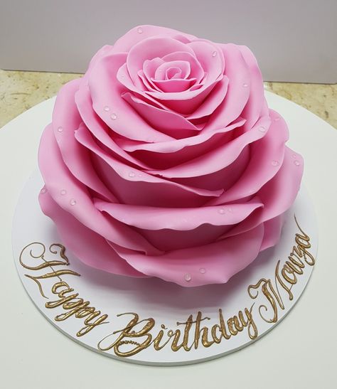 Rose Birthday Cake, Learn Cake Decorating, Birthday Cake For Mom, Rose Birthday, Birthday Cake Decorating Ideas, Chocolate Dishes, Elegant Birthday Cakes, Simple Cake Designs, Funny Birthday Cakes