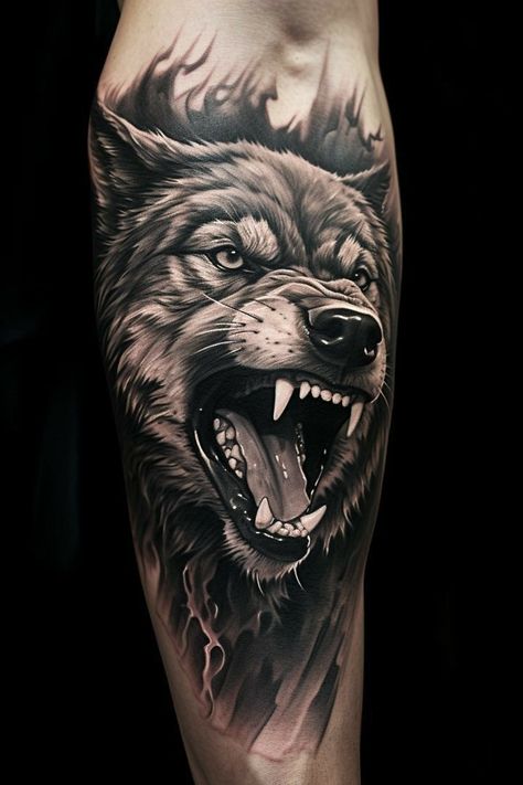 Wolf Arm Tattoo, Wolf Drawing Tattoo, Kurt Tattoo, Wolf Pack Tattoo, Howling Wolf Tattoo, Wilderness Tattoo, Fenrir Tattoo, Wolf Tattoos Men, Animal Sleeve Tattoo