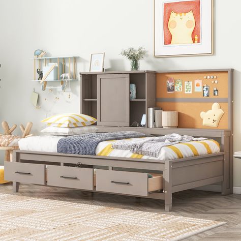 Twin Daybed With Storage, Sofa Bed Frame, Daybed Bedding, Bookcase Bed, Wood Daybed, Daybed With Storage, Bed Frame With Storage, Modern Lounge, Bookcase Storage