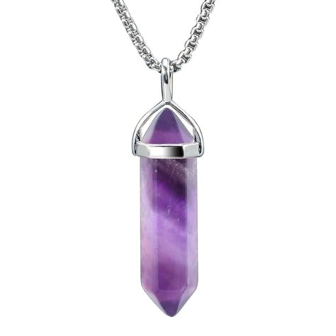 Amethyst Healing Crystal Pendant Necklace Crystal Necklace Meaning, Crystals Aquarius, Necklace Meaning, Purple Crystal Necklace, Zodiac Crystals, Magical Crystal, Crystal Necklace Silver, Crystal Wedding Dress, Amethyst Crystal Necklace