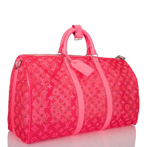 Louis Vuitton Keepall Bandoulière Hot Monogram 50 Pink Mesh Weekend/Travel Bag - Tradesy Louis Vuitton Handbags 2017, Pink Louis Vuitton, Louis Vuitton Handbags Speedy, Trajes Kylie Jenner, Louis Vuitton Keepall 55, Louis Vuitton Limited Edition, Louis Vuitton Pink, Denim Shoulder Bags, Weekend Travel