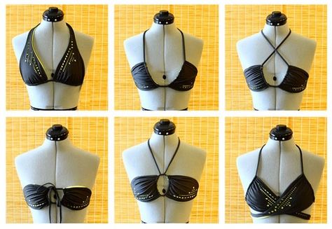 Ways to Wear a Triangle Swimsuit Top - AllDayChic Triangle Swimsuit Top, Fashion Infographic, Wrap Bathing Suit, Swimming Outfits, Triangle Bathing Suit, Triangle Swimsuit, Diy Vetement, Swimsuits Outfits, Bathing Suit Top