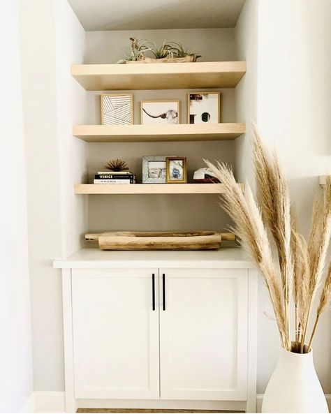 Hallway Closet, Hall Closet, A Shelf, Open Shelving, Floating Shelves, Hallway, Shelves, Closet, Home Decor