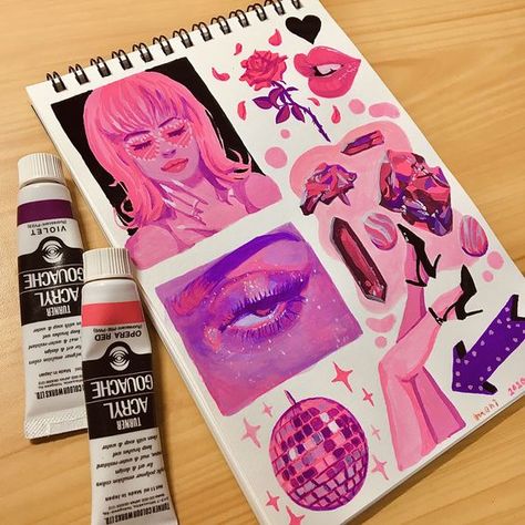 Media Journal, Kunst Inspiration, Gouache Art, Sketchbook Art Journal, Art Diary, Arte Inspo, Arte Sketchbook, Sketch Inspiration, Sketchbook Inspiration