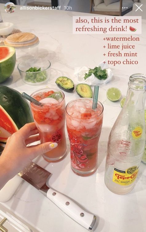 Topo Chico Drinks Recipes, Homemade Juice, Drink Recipes Nonalcoholic, Summer Drink Recipes, Refreshing Drinks Recipes, Bar Essentials, Health Recipes, Healthy Drinks Recipes, Mocktail Recipe